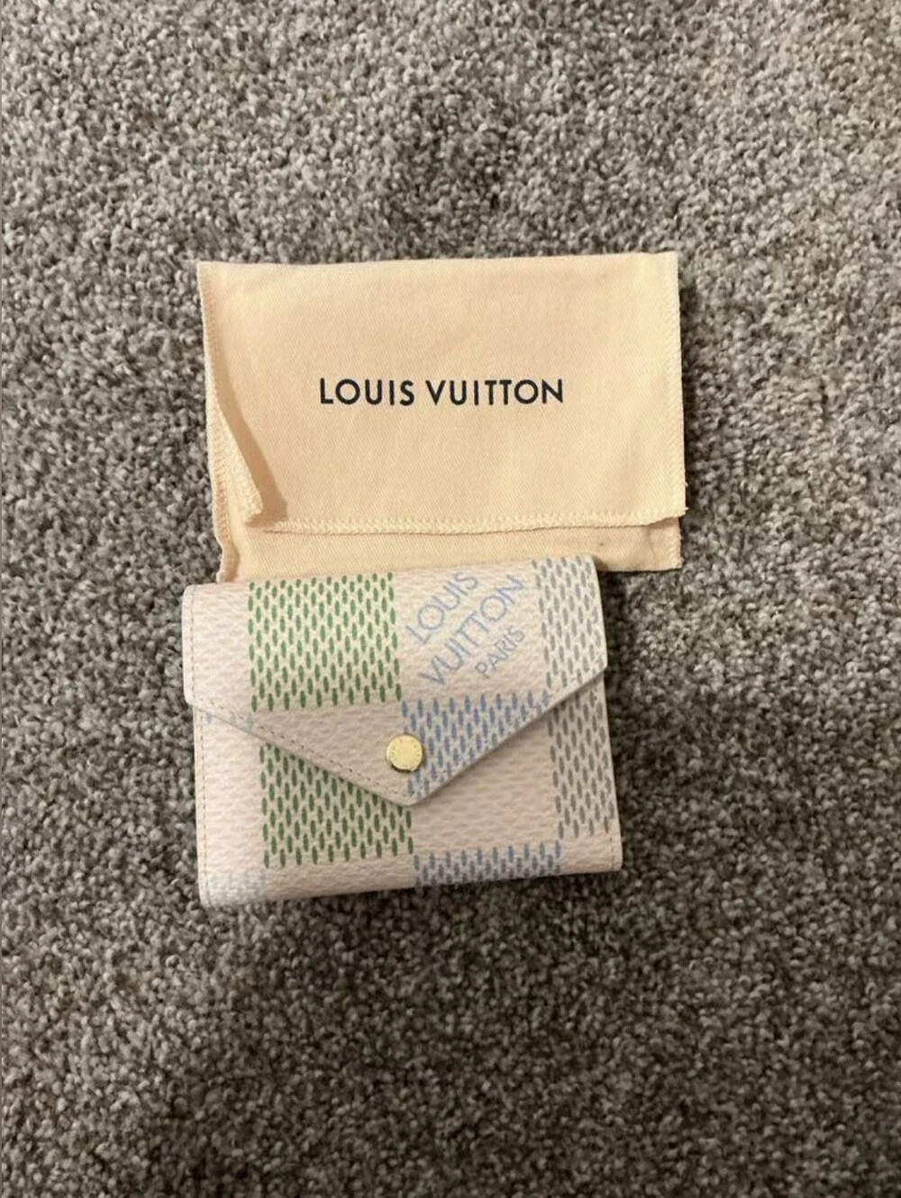 Louis Vuitton Pastel Checkerboard Mini Wallet - White, Green, Blue